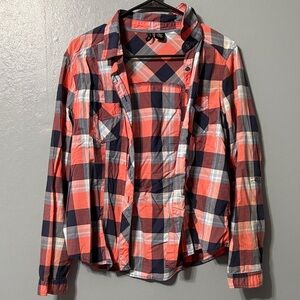 Ultra Flirt Red and Blue Plaid Top